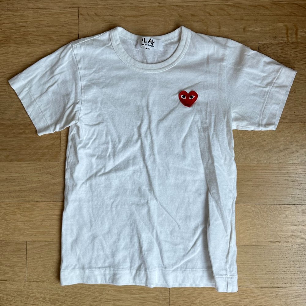 COMME DES GARCONS PLAY Women's XS T-Shirt White/Red